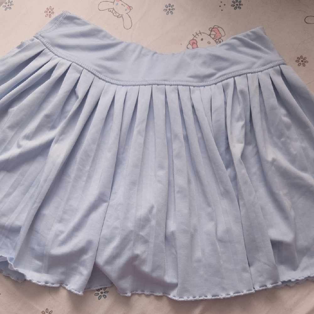 Light Blue Pleated Kids Skirt